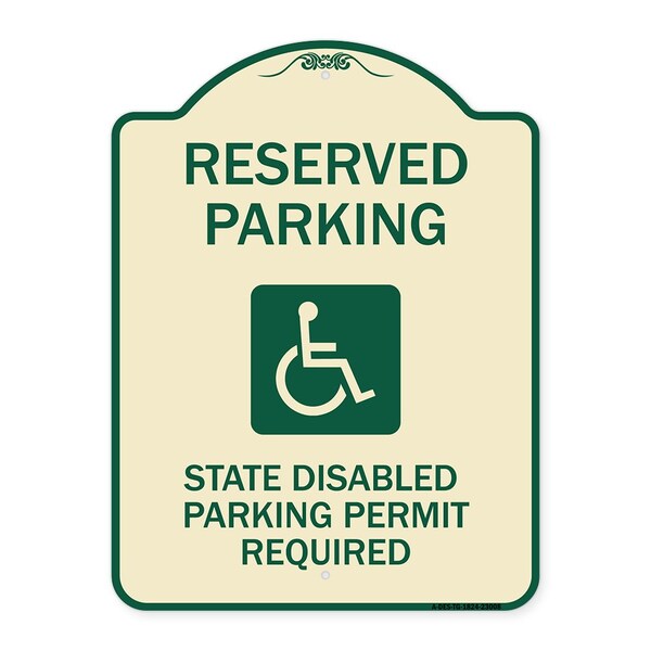 Reserved Parking State Disabled Parking Permit Required Heavy-Gauge Alum, 24" x 18", TG-1824-23008